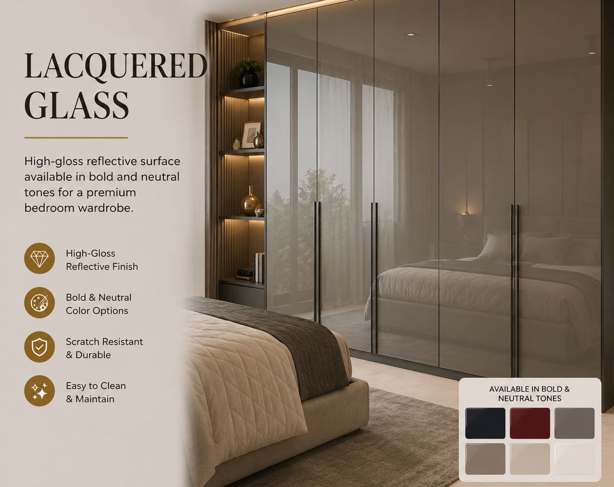 Lacquered glass wardrobe